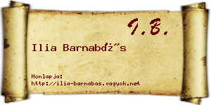 Ilia Barnabás névjegykártya