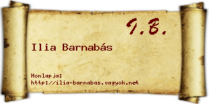 Ilia Barnabás névjegykártya